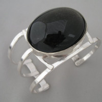 gold sheen obsidian bracelet