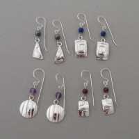 dome earrings w/beads