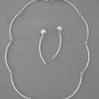 curved link earrings and choker